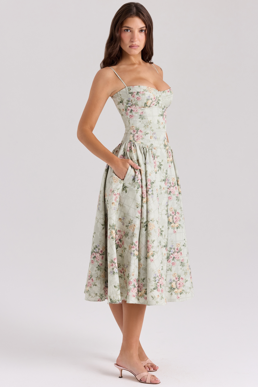 Zara - Floral Boned Dress