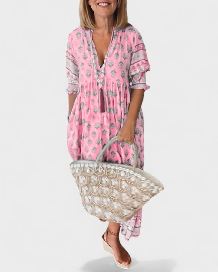 Caelinn - Boho Button Dress