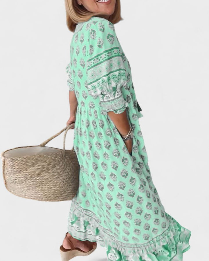 Caelinn - Boho Button Dress