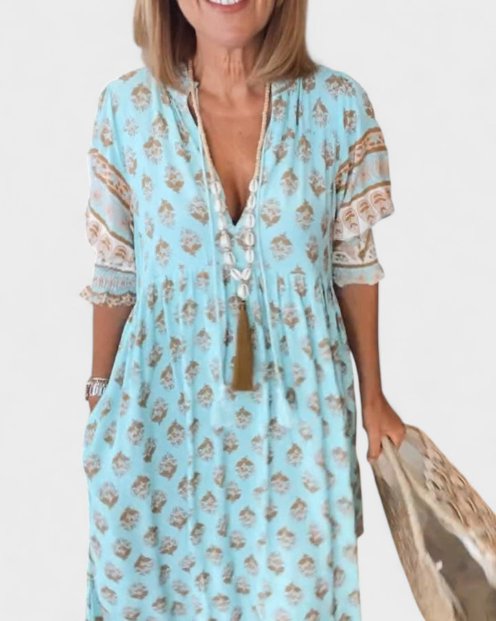 Caelinn - Boho Button Dress