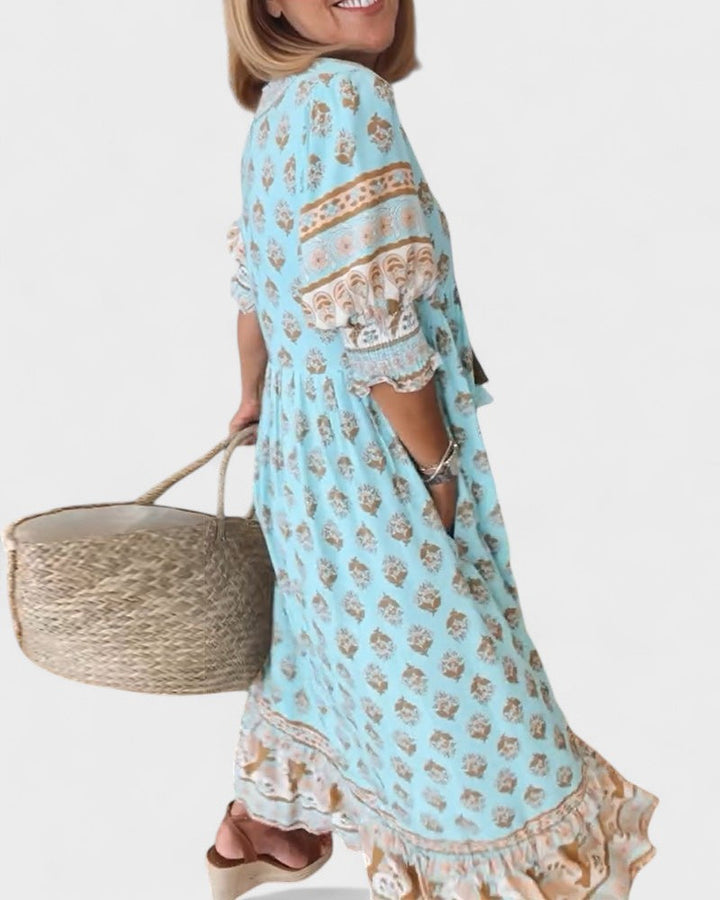 Caelinn - Boho Button Dress