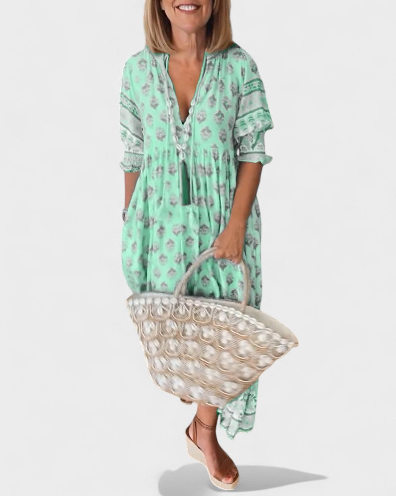 Caelinn - Boho Button Dress