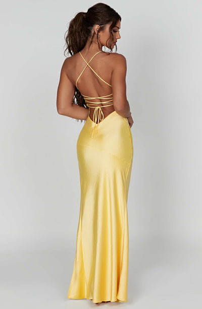 Zoe - Satin Slit Maxi Dress