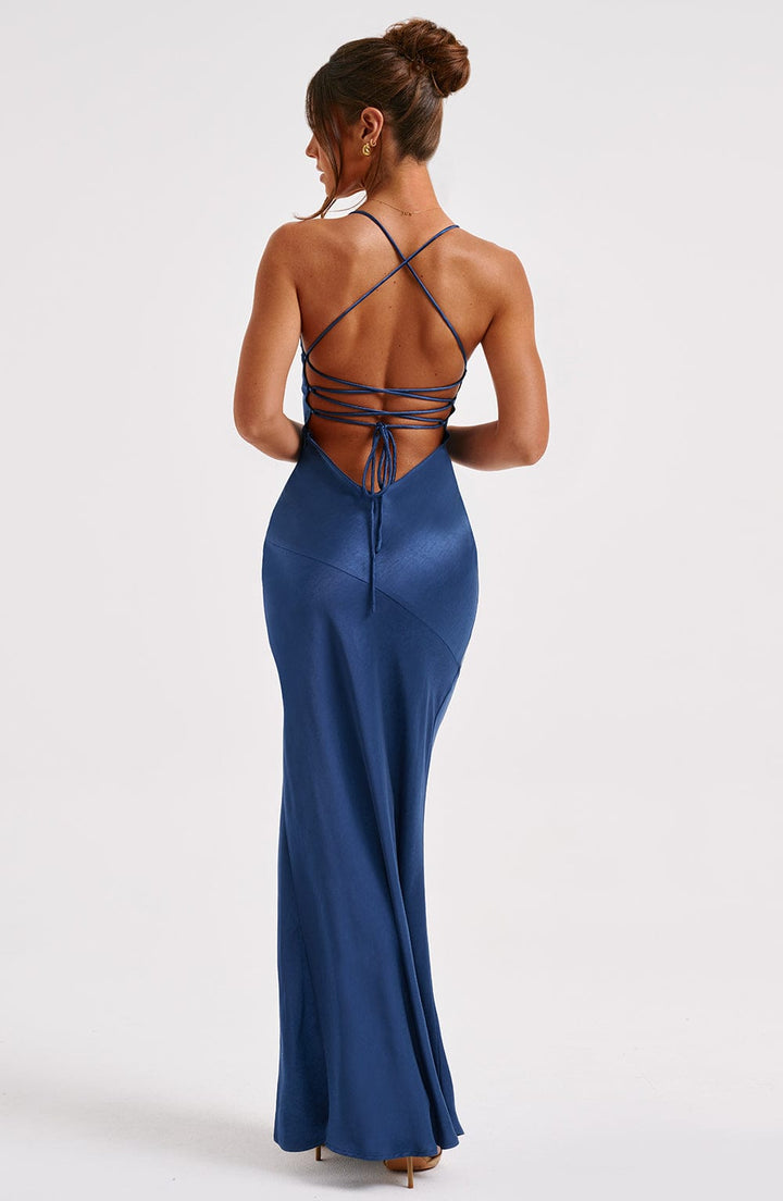 Zoe - Satin Slit Maxi Dress