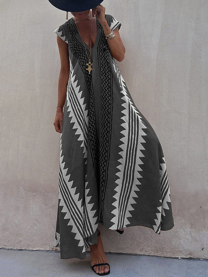 Winter – Boho V-Neck Maxi Dress