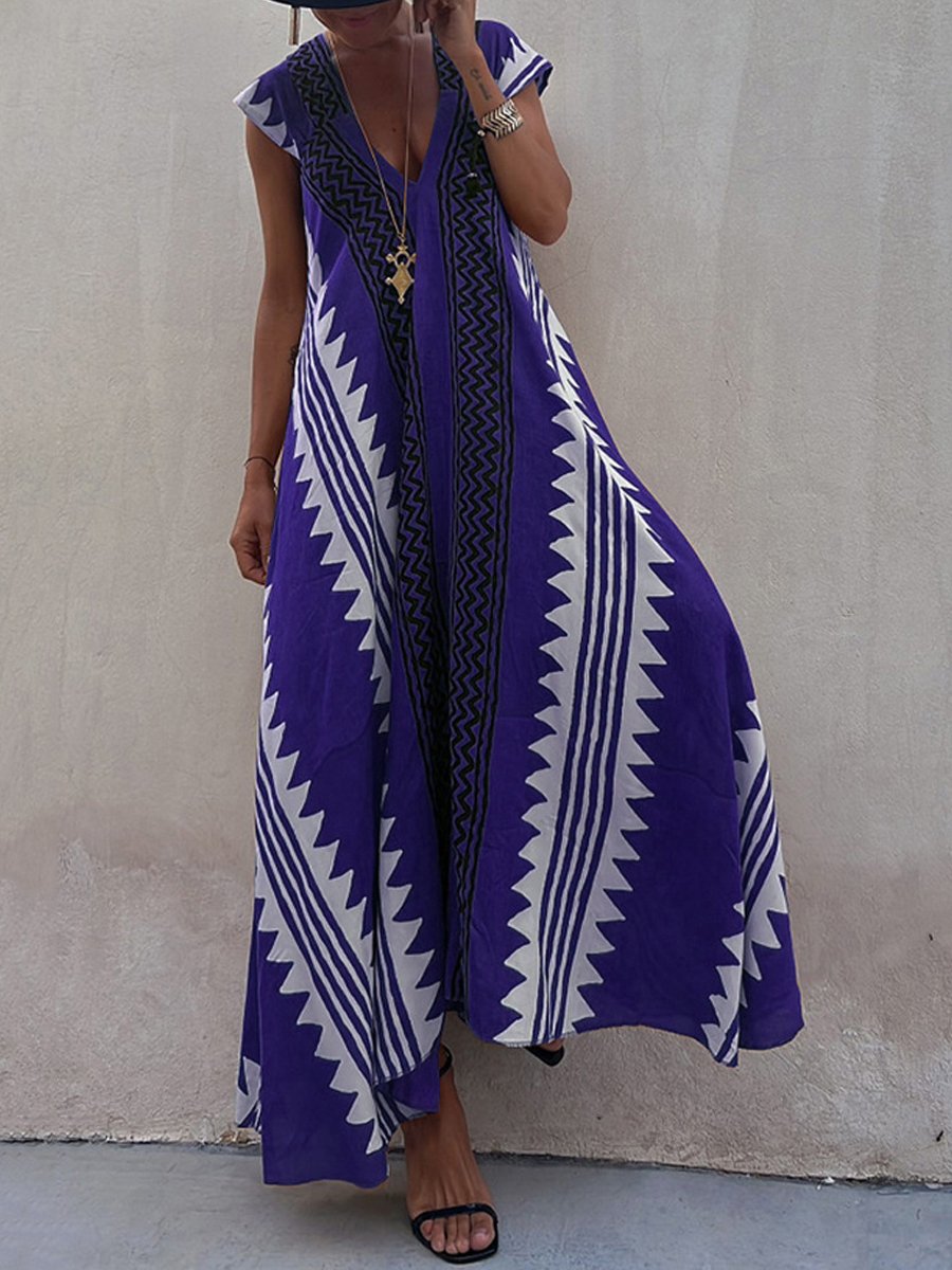 Winter – Boho V-Neck Maxi Dress