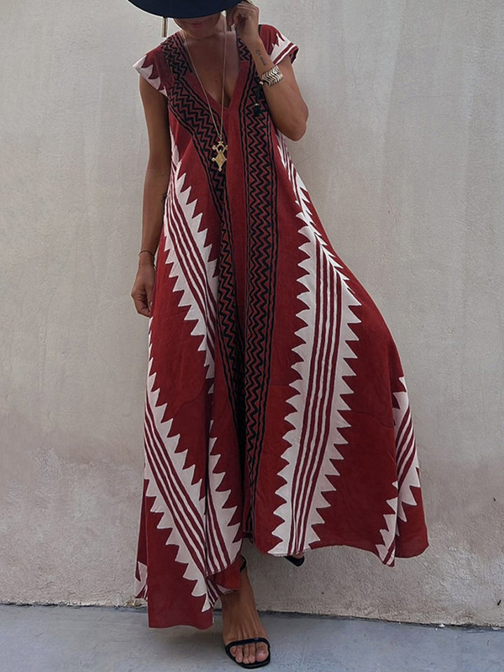 Winter – Boho V-Neck Maxi Dress