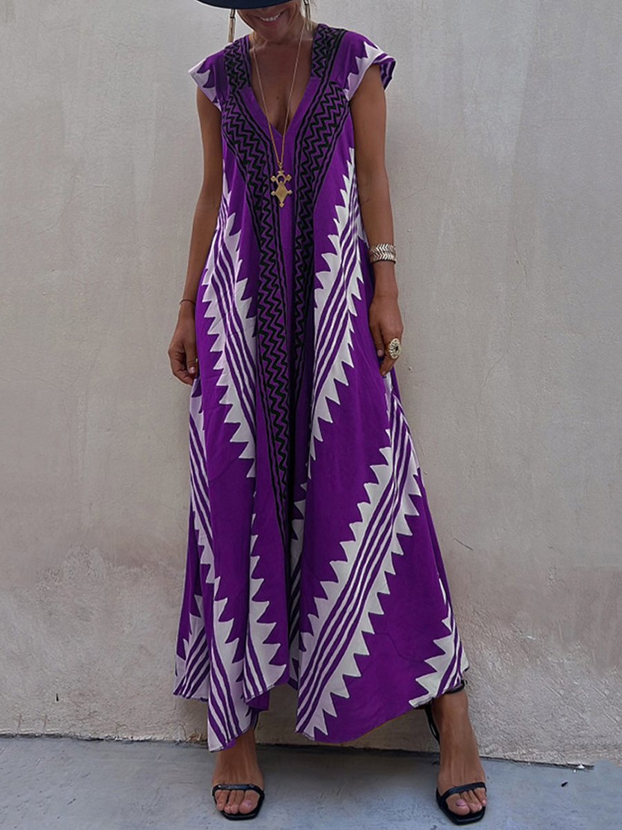 Winter – Boho V-Neck Maxi Dress