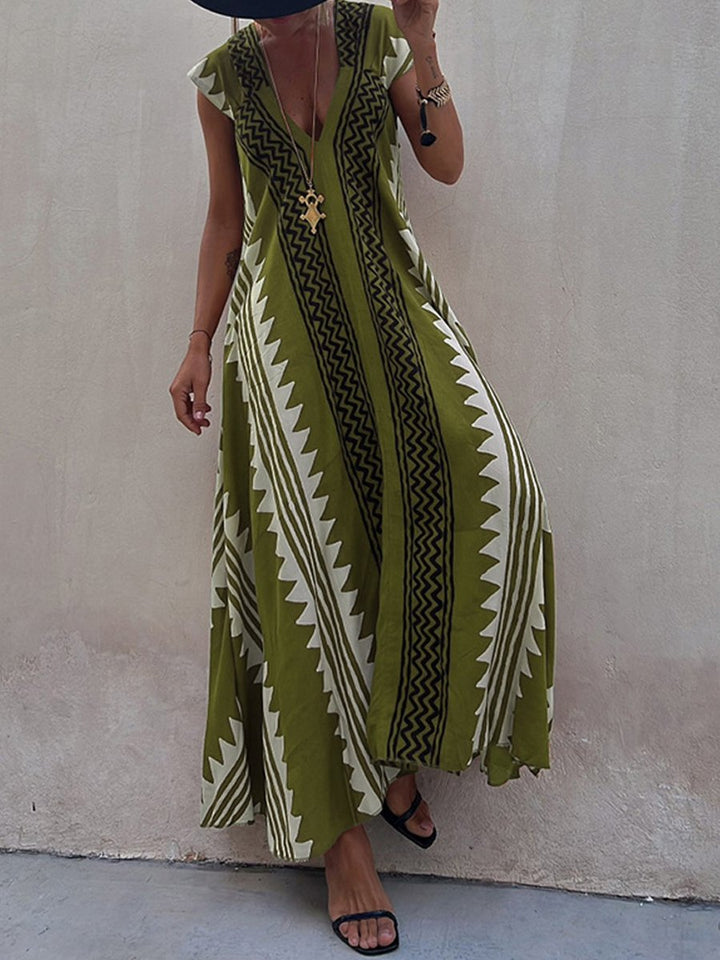 Winter – Boho V-Neck Maxi Dress