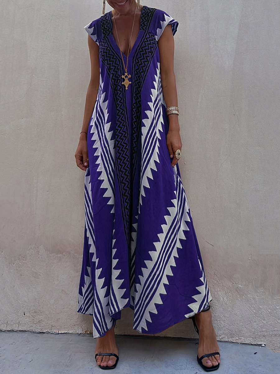 Winter – Boho V-Neck Maxi Dress