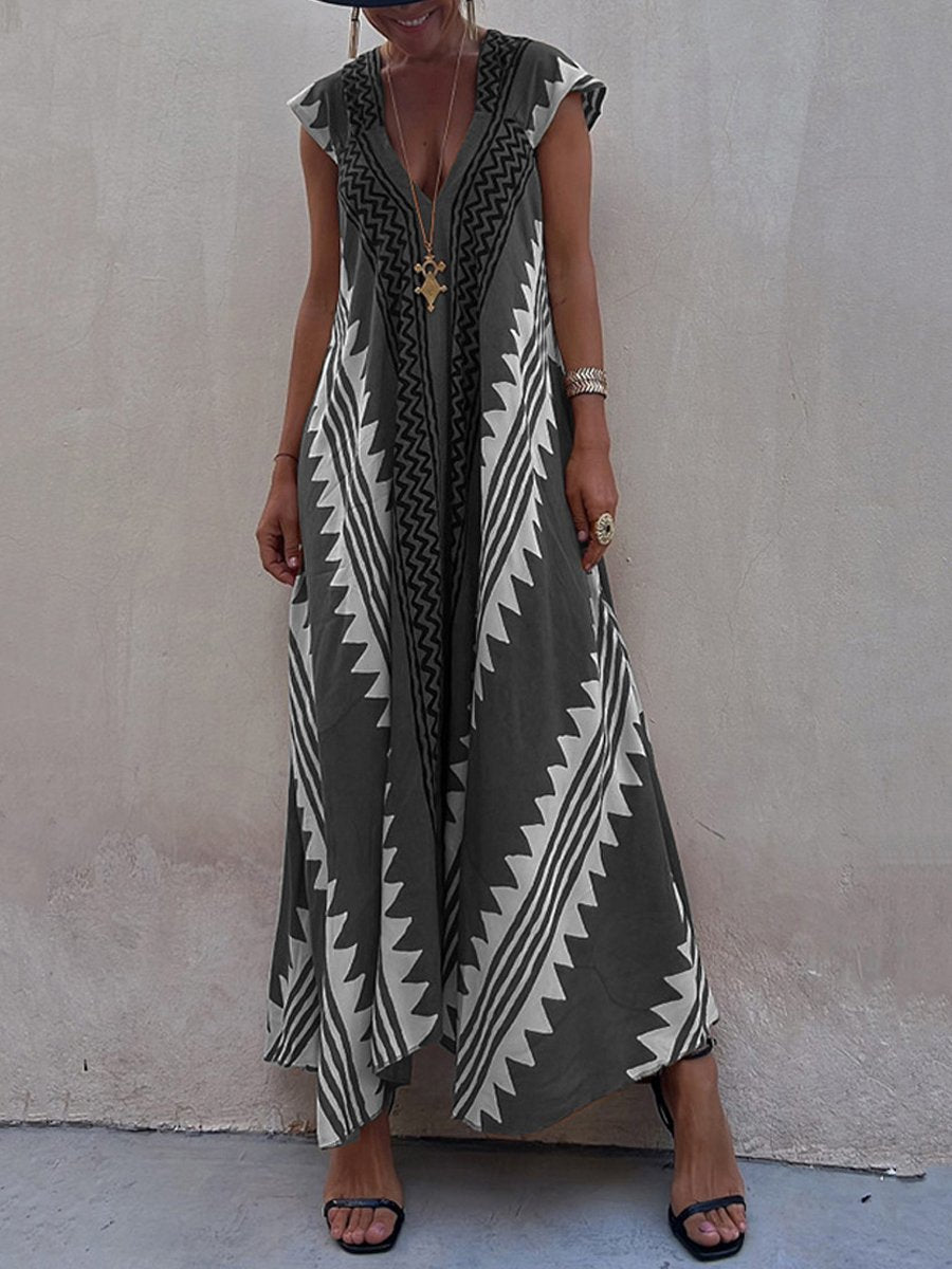Winter – Boho V-Neck Maxi Dress