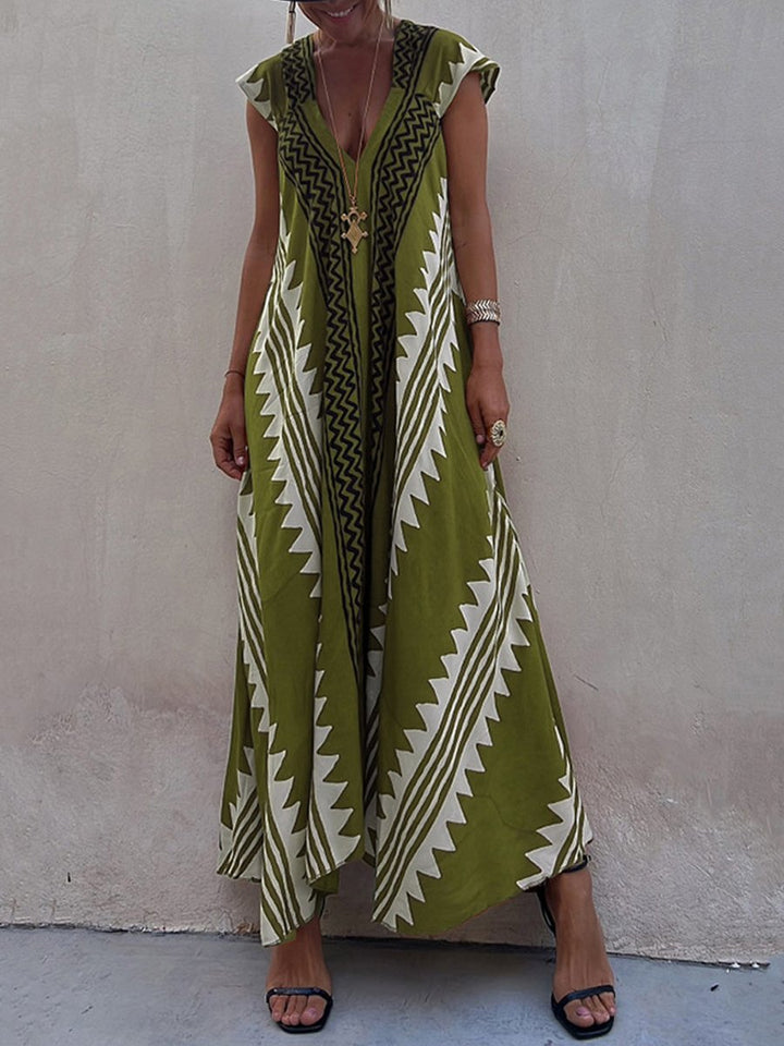 Winter – Boho V-Neck Maxi Dress