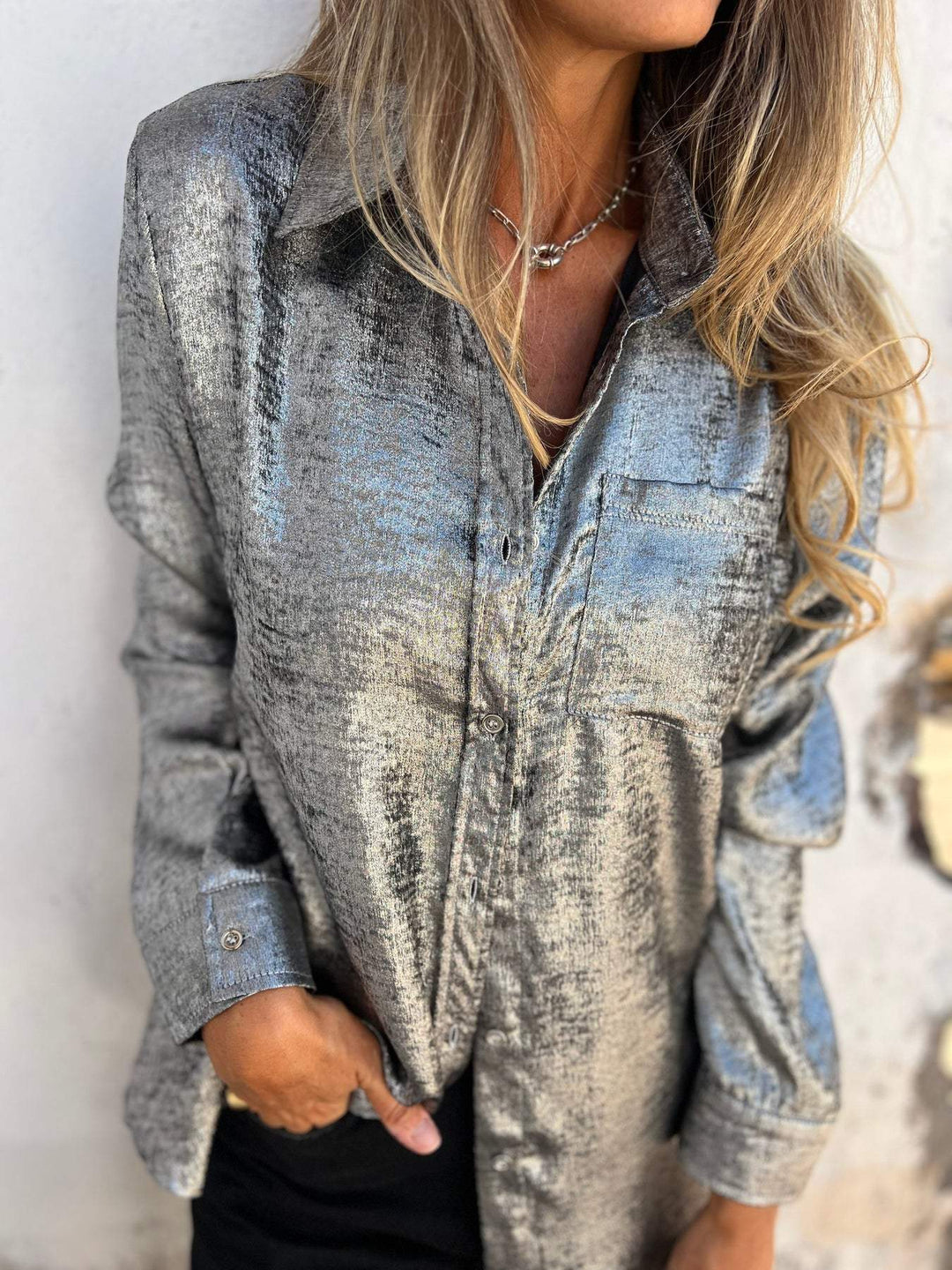 Reeva -  Chic Shimmer Shirt