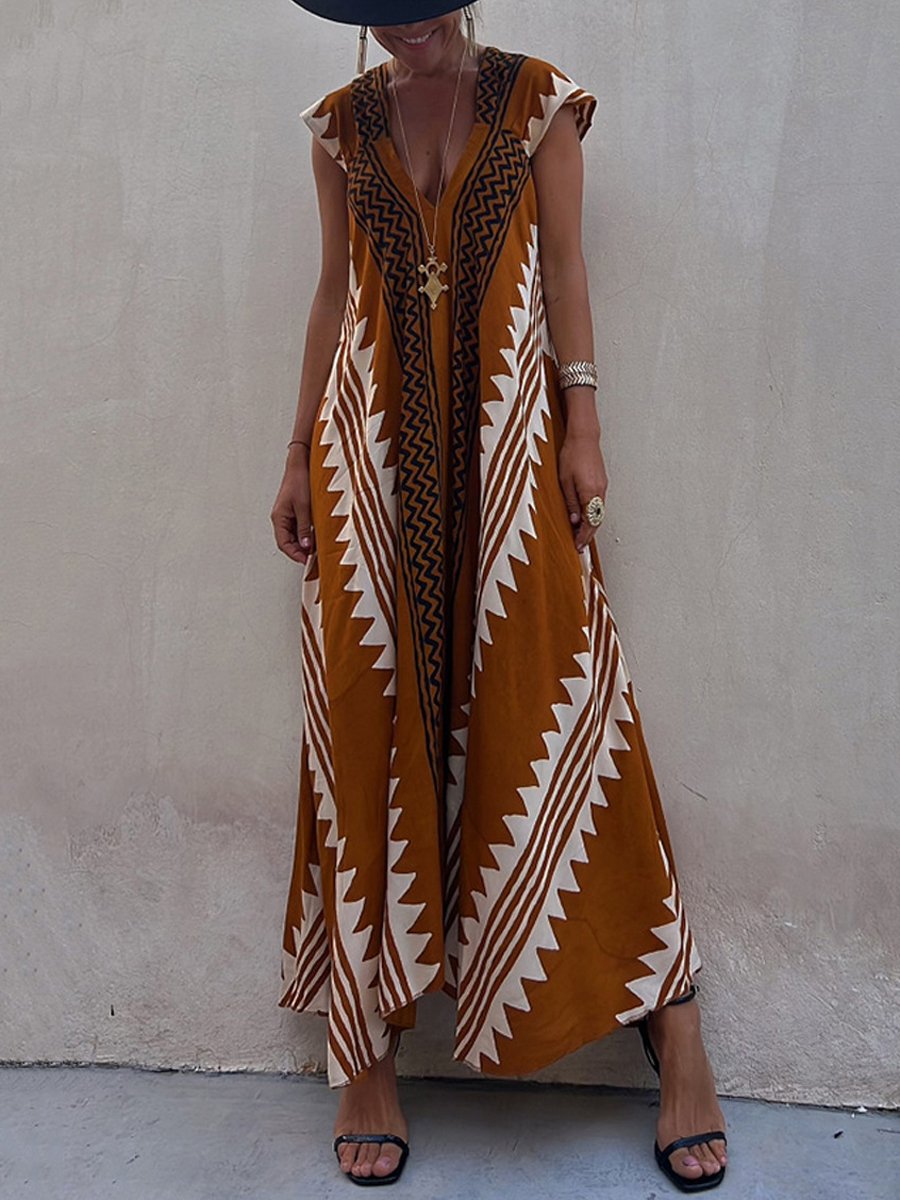 Winter – Boho V-Neck Maxi Dress