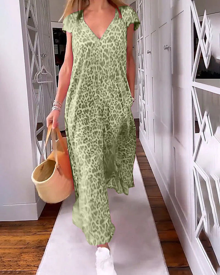 Evadie - V-Neck Maxi Dress