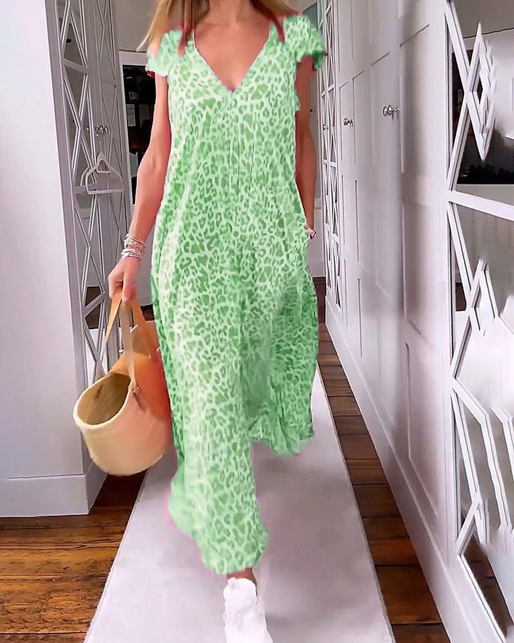 Evadie - V-Neck Maxi Dress