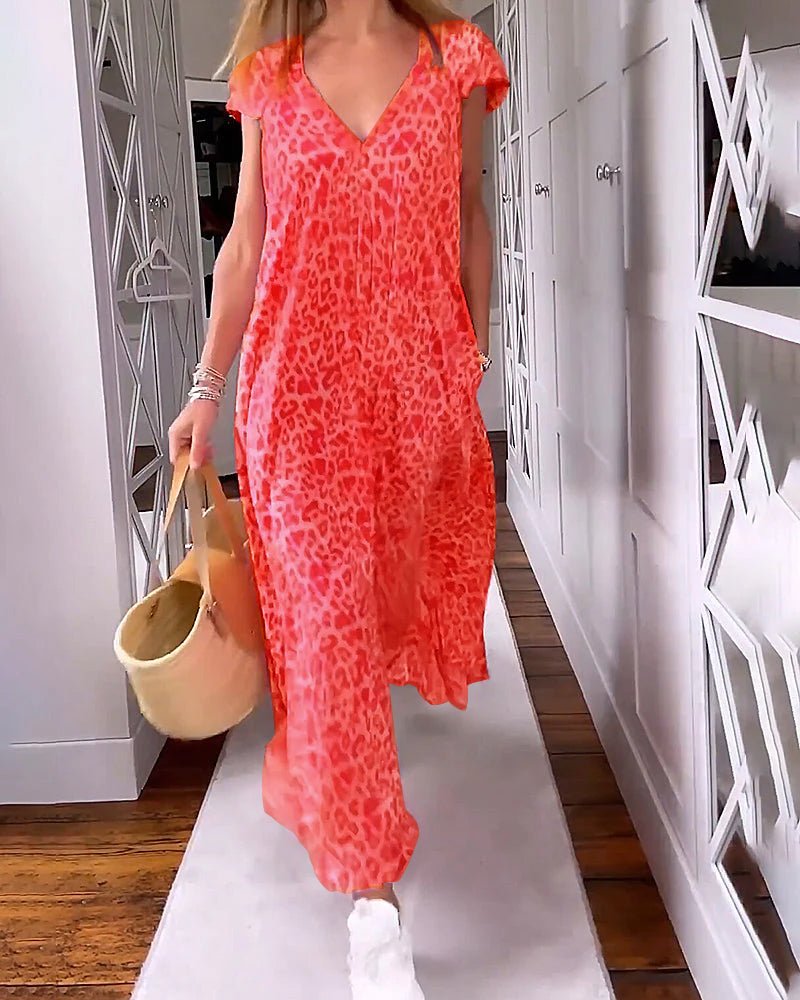 Evadie - V-Neck Maxi Dress