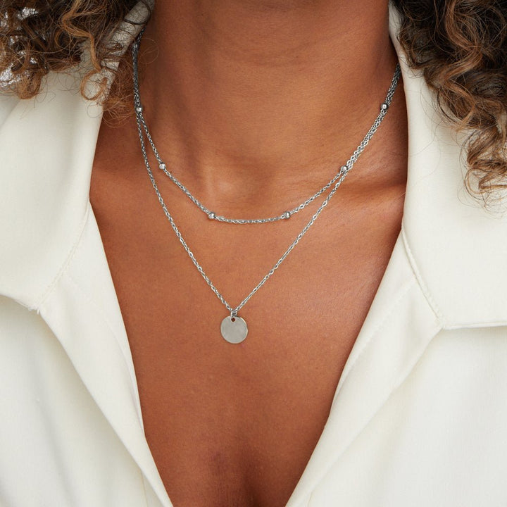 Layered necklace silver