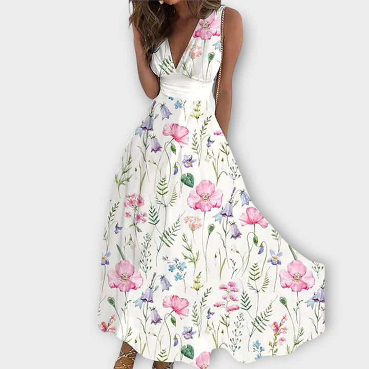 Valyria - Floral V-Neck Dress