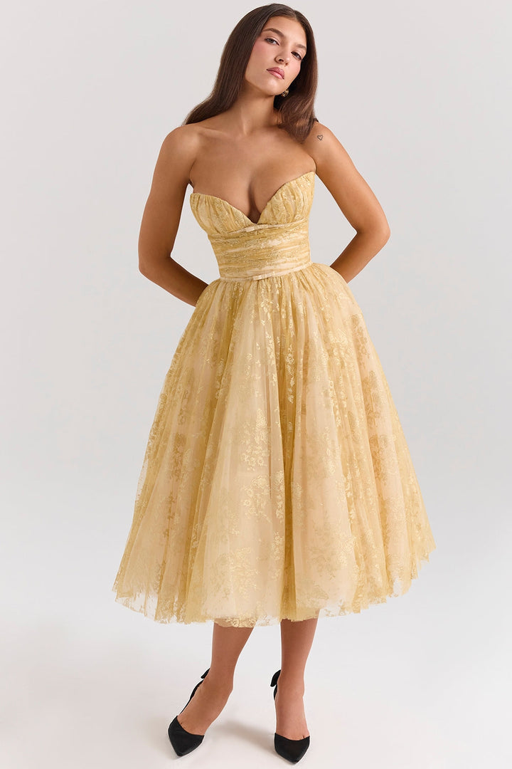 Millie - Golden Corset Dress