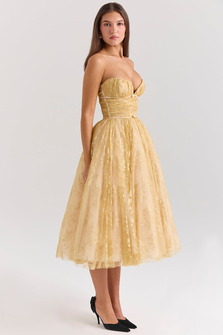 Millie - Golden Corset Dress
