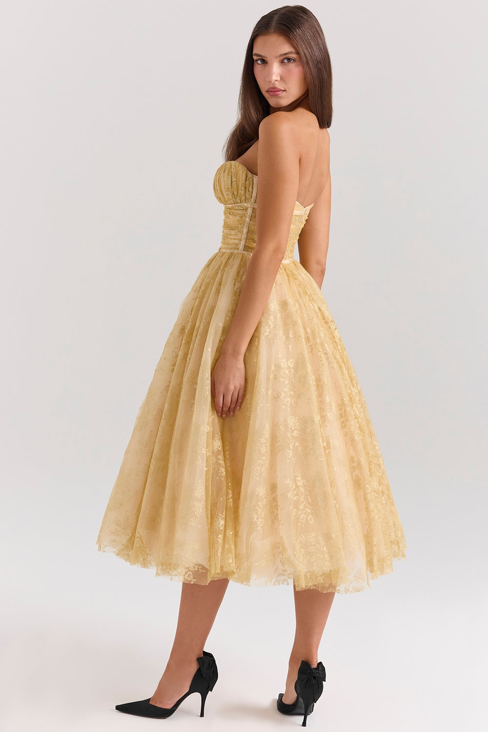 Millie - Golden Corset Dress