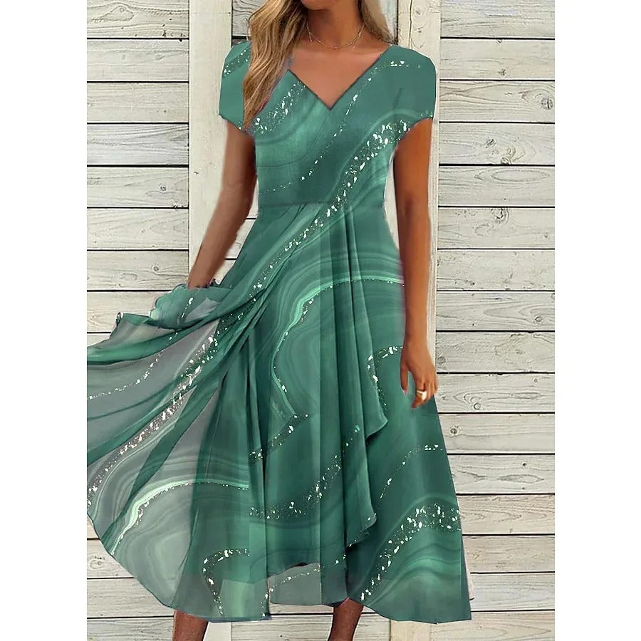 Marley – Elegant V-neck Midi Dress