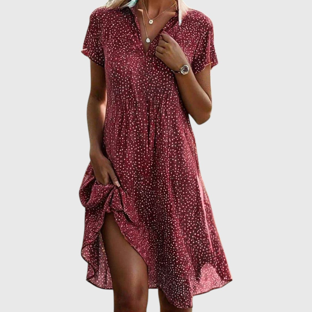 Zanora - Short Sleeve Midi Dress