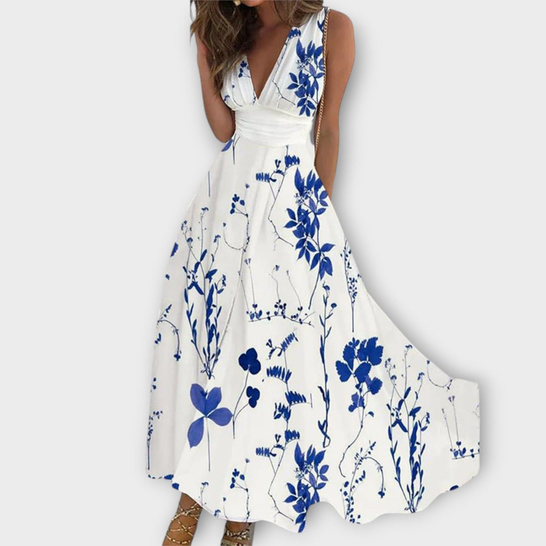 Valyria - Floral V-Neck Dress