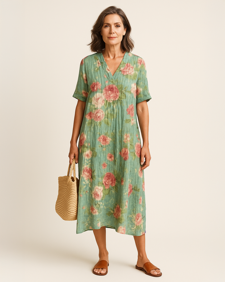 Elorayae- Summer Dress with Flower Motif