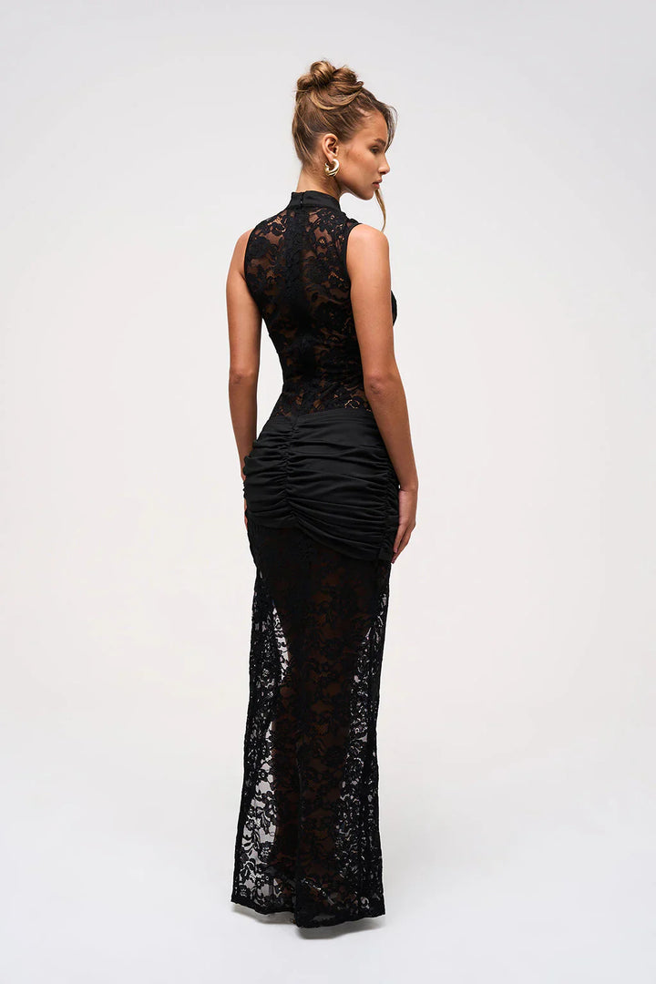 Amelia Grace - Long Black Lace Dress