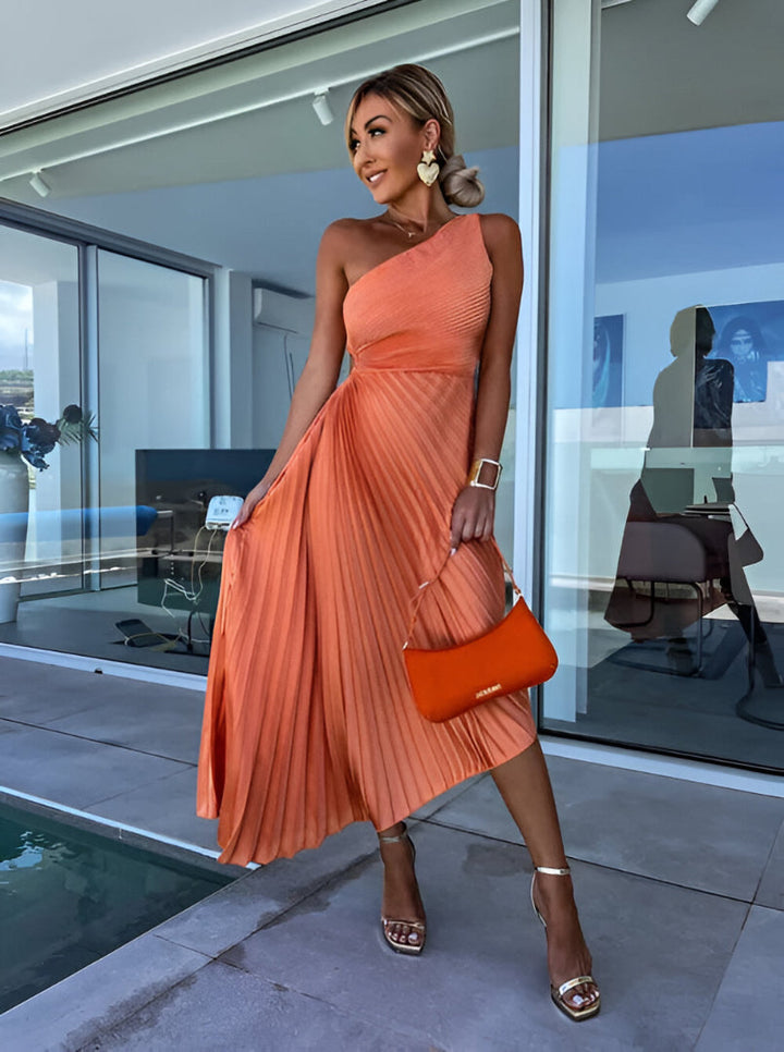 Dakota - One-shoulder pleated maxi dress
