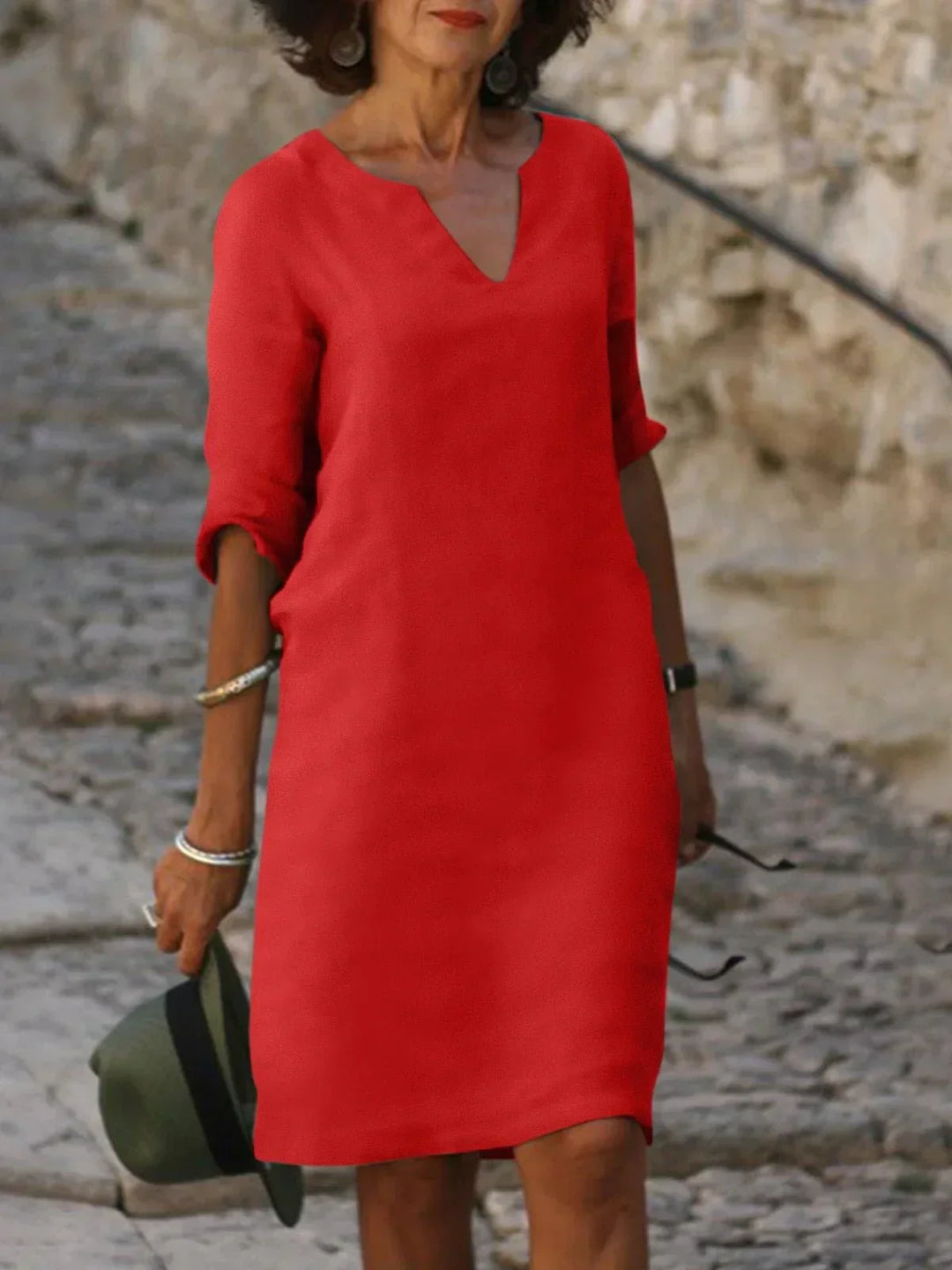 Tanaya – Graceful V-Neck Dress