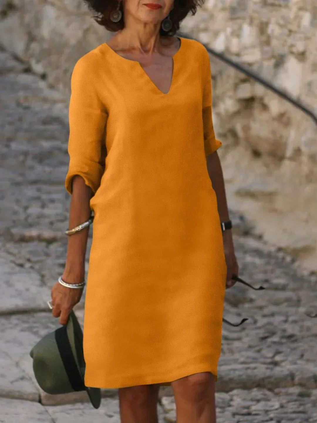 Tanaya – Graceful V-Neck Dress