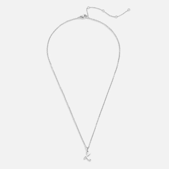 Silver letter heart necklace