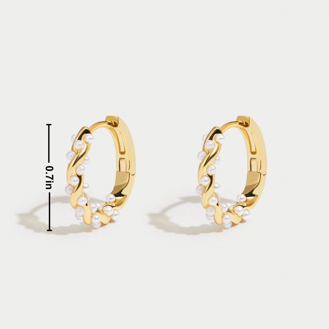 Pale Pearl Hoop Earrings