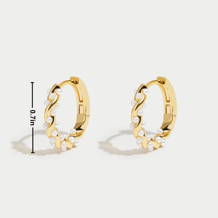 Pale Pearl Hoop Earrings