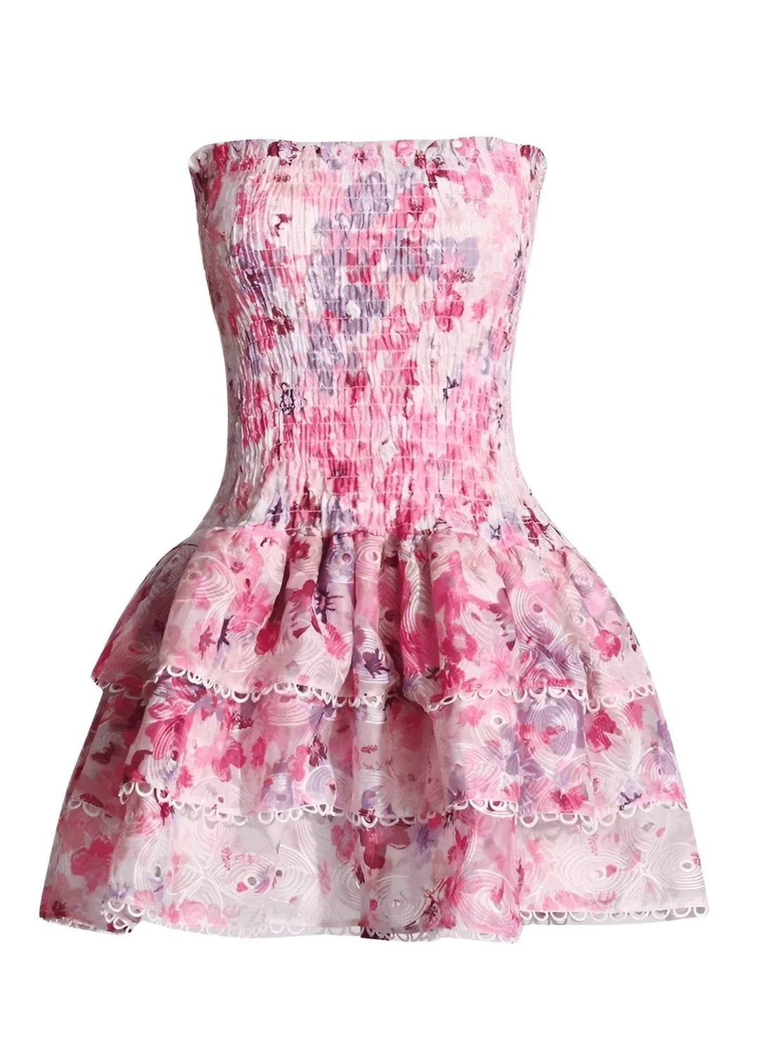 Cecilia - Strapless Floral Dress