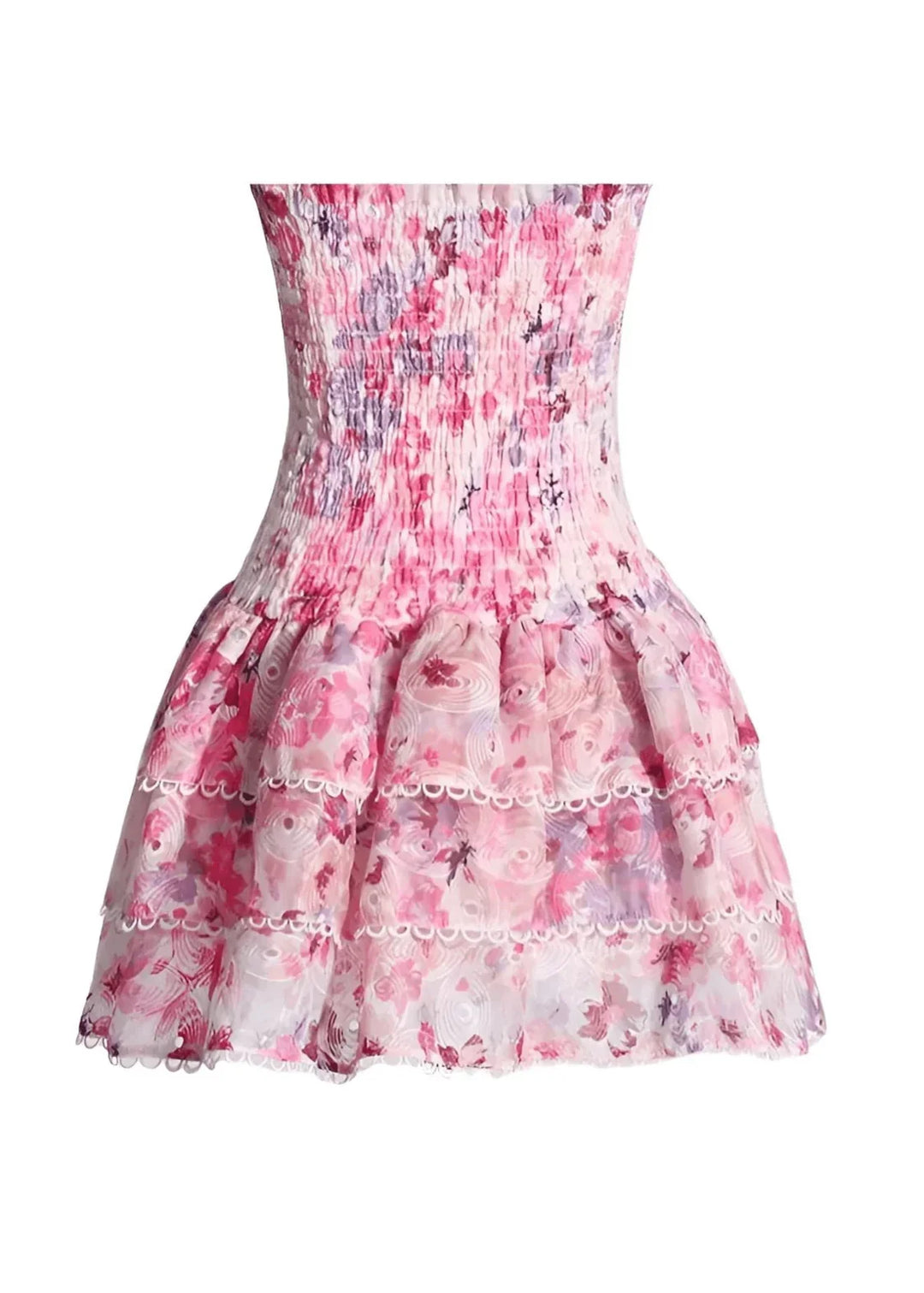 Cecilia - Strapless Floral Dress