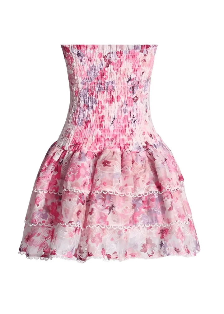Cecilia - Strapless Floral Dress