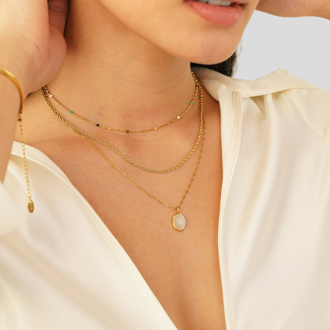 White opal necklace